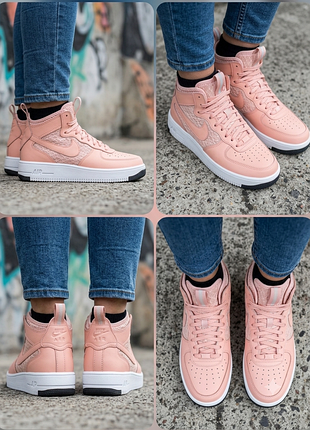 Розовые высокие кроссовки (nike air force