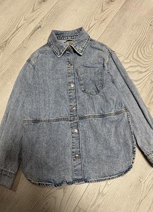 Джинсова курка сорочка zara на дівчинку 9 10 років