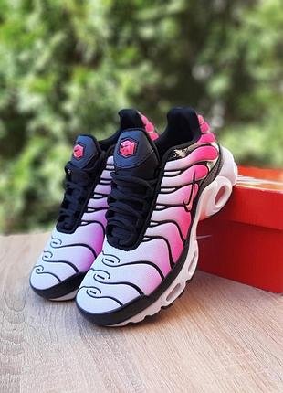 Кроссовки nike air max plus tn белые с розовым распродаж sale