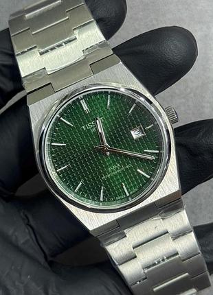 Чоловічий годинник tissot prx powermatic 80 зелений автоматичний