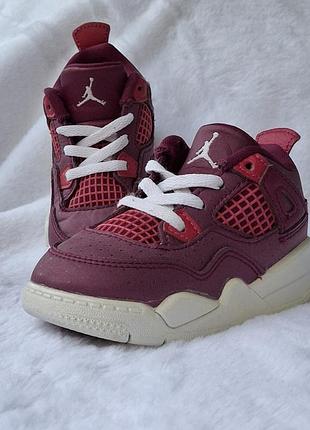 Дитячі кросівки air jordan 4 retro td «for the love of the game» в ягідному забарвленні 23.5р