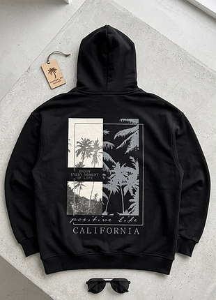 Худі чоловіче чорне з принтом california