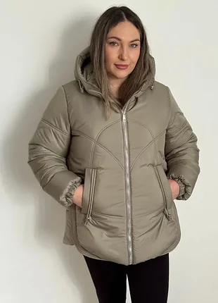 Оливкова зимня куртка eva classic