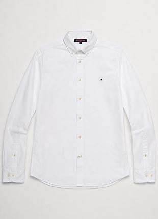 Біла класична сорочка tommy hilfiger th flex easy care (розмір m)