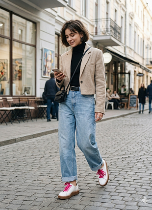 Белые кожаные женские туфли от zara