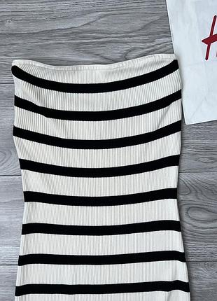 Сукня плаття бандо в рубчик h&m