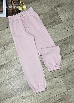 Розовые спортивные штаны-джогеры на флисе zara, р.s-m