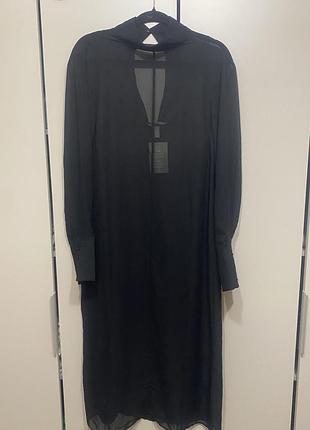 👗 нова шифонова сукня + сатинова сукня комбінація комплект h&m  (оригінал, з бірками)