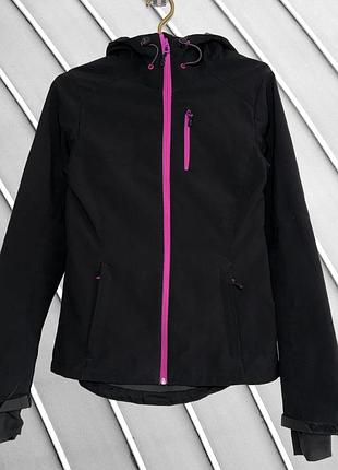 Жіноча чорна вітровка h&m sport xs s 34 36 42 44 эйч энд эм спортивна куртка на флісі непродувна з розрізом для пальця 44