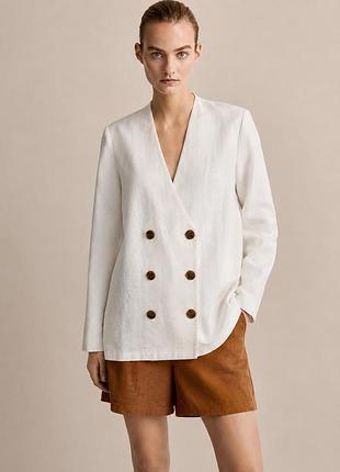 Стильний білий блейзер / піджак massimo dutti, розмір 40 (eur) / m-l