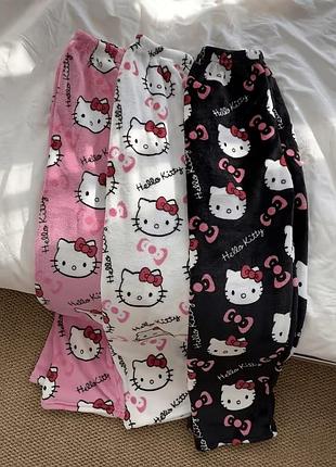 Піжамні штани hello kitty плюшеві штани sanrio