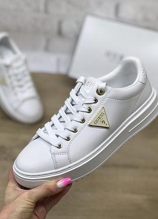 Кеды женские guess denesa low-top sneakers оригинал кроссовки белые
