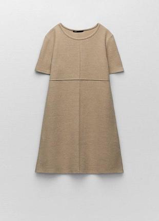 Нова трикотажна сукня міні zara з коротким рукавом