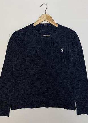 Polo ralph lauren лонсглів жіночий синього кольору вафельна бавовняна тканина, розмір м