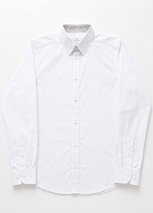 Біла класична сорочка h&m slim fit easy iron (розмір m)