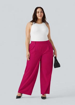 Широкие брюки палаццо halara plus size размер 2х (54-56) цвет фуксия/малина