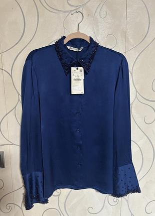 Сатинова блуза zara розмір л
