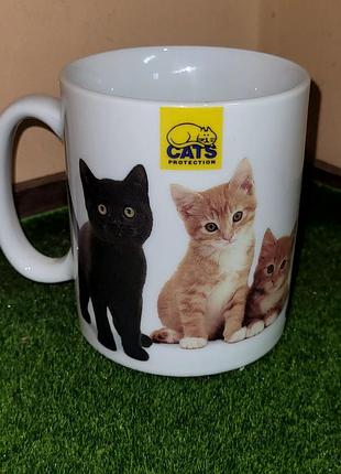 Фарфоровая чашка с котиками otter house / cats protection (англия)