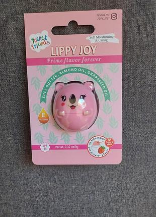 Помада бальзам для губ с клубничным ароматом lippy joy