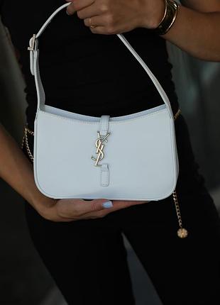 Сумка saint  le 5 a 7 bag in laurent white/silver