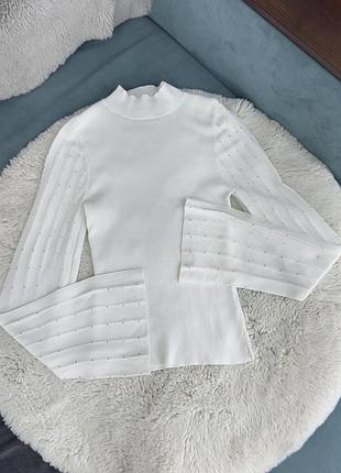 Кофта лонгслів в рубчик в стрази mint velvet жіночий м
