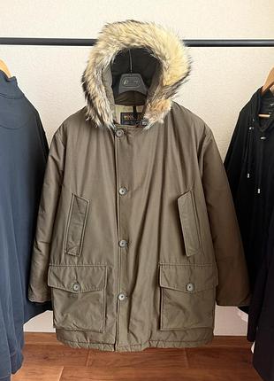Парка woolrich arctic parka dark green olive khaki goose down waterproof usa