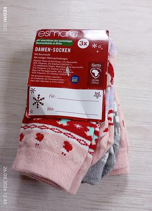 3 пары новогодних носков женских esmara 39-42
