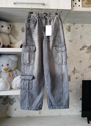 Джинси широкі карго 140 см 164 см zara