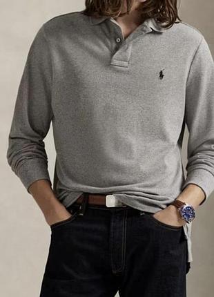 Polo ralph lauren чоловічий лонгслів, поло з довгим рукавом, реглан