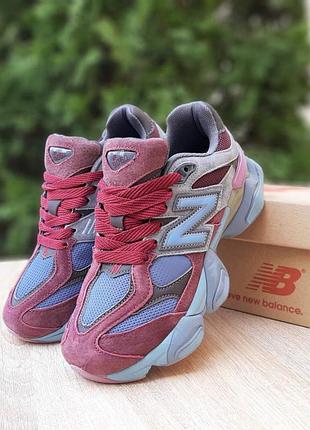 Кросівки    new balance 9060 бордові з блакитним    розпродаж sale