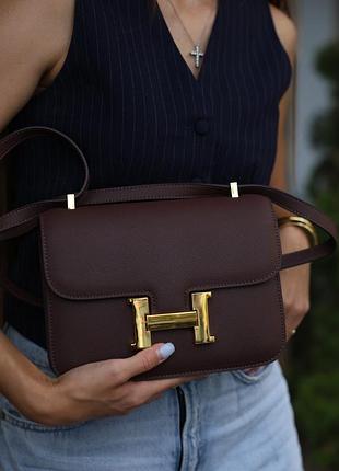 Сумка эрмес гермес эрме хермес  constance 23 epsom calf brown/gold