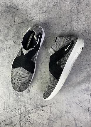 Nike free rn motion flyknit кросівки сірі чорні / sock sneakers розмір 45