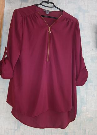 Бордовая женская блузка primark р. 48