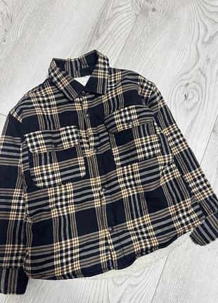 Утеплена куртка сорочка zara на хлопчика 5 6 років