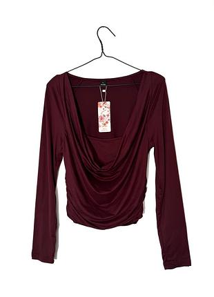 Новий бордовий лонгслив блуза shein