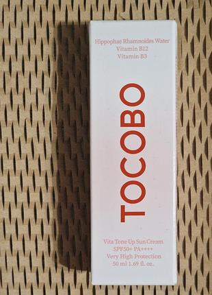 Tocobo vita tone up sun cream spf50+ pa++++ сонцезахисний крем з ефектом вирівнювання тону 50 мл
