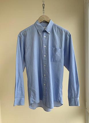 Вінтажна чоловіча сорочка в клітинку з довгим рукавом yves saint laurent pour homme checked button down long sleeve shirt vintage вінтаж 90х 39 15 ½ m