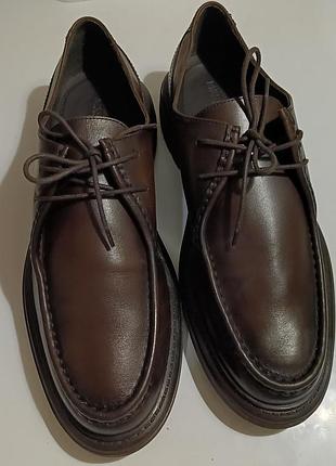 ​👞 стильні шкіряні туфлі marks & spencer (uk 9.5)