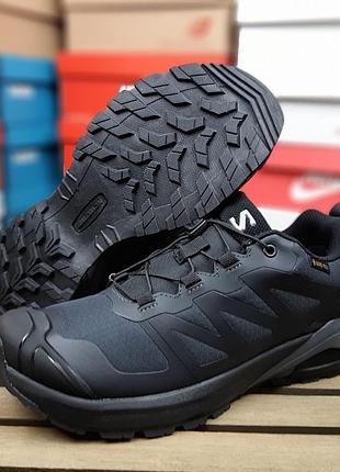 Чоловічі якісні та стильні кросівки salomon x-adventure gtx чорні на сірій❄️