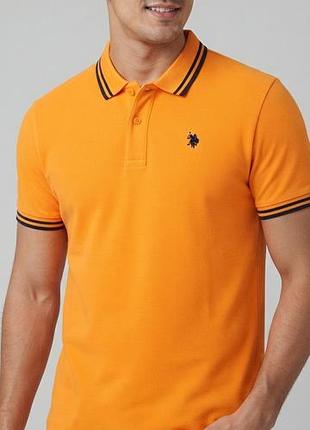 Мужская поло-футболка slim fit (u.s. grand polo &amp; apparel), оранжевый, размер l