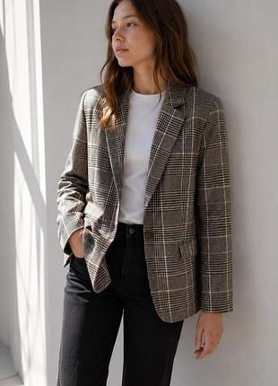 Піджак h&m у клітинку, жакет, блейзер, 146-152 см, 10-11 років