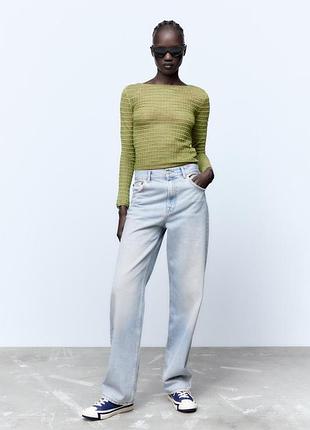 🖤топ лонгслів фактурний жіночий zara🖤