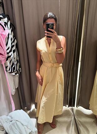 🍨 поплінова міді сукня від zara