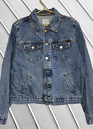 Женская голубая джинсовая куртка calvin klein l xl 40 42 48 50 винтажная джинсовка кельвин клейн оверсайз выполнена в сша Ausa 50
