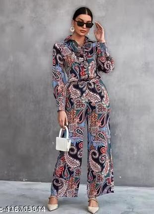 Стильный легкий брючный костюм shein