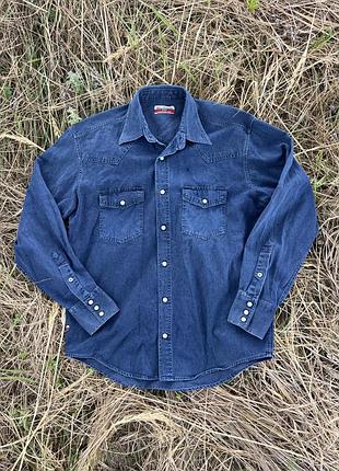 Джинсова сорочка blue family by benetton vintage western denim