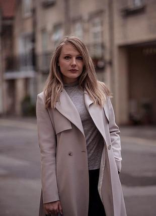 Світло сірий тренч reiss у стилі old money  розмір xs 34