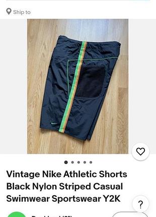 Чоловічі спортивні шорти , vintage nike athletic shorts black nylon striped casual swimwear/sportswear y2r. l.34/36,54/56.