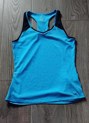 Срочно ! nike dri-fit голубая майка, m
