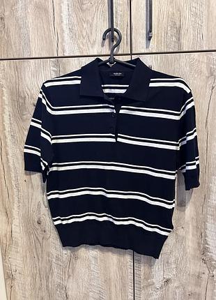 Жіноче поло massimo dutti, темно-синє в білу смужку